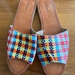 Rachel Comey Colorful Woven Slide Sandals